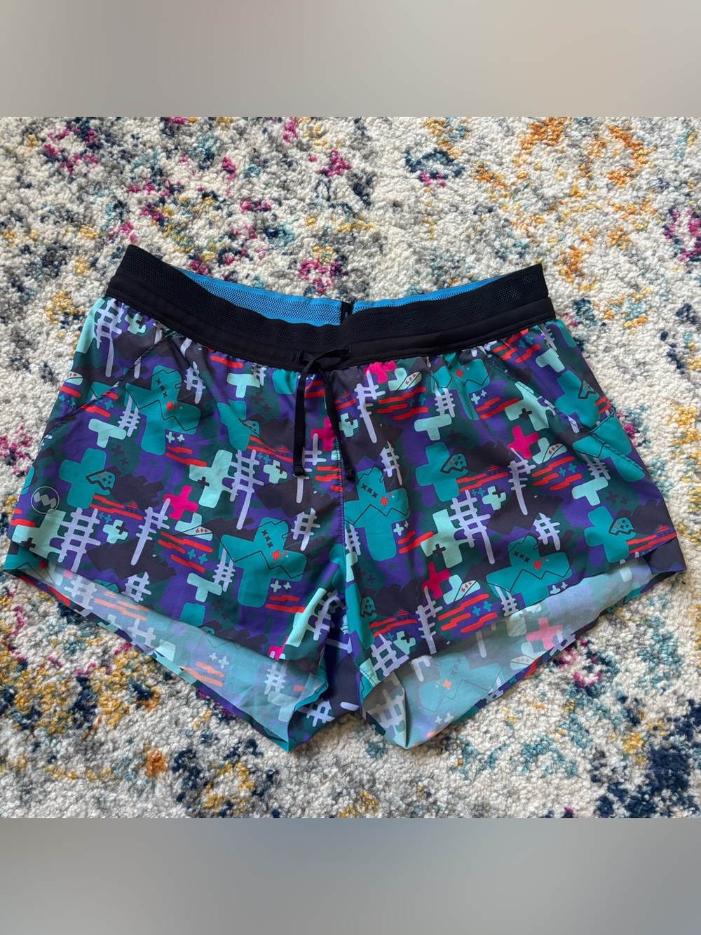 Janji AFO 2” Women’s Running Shorts - Teal Multi size small